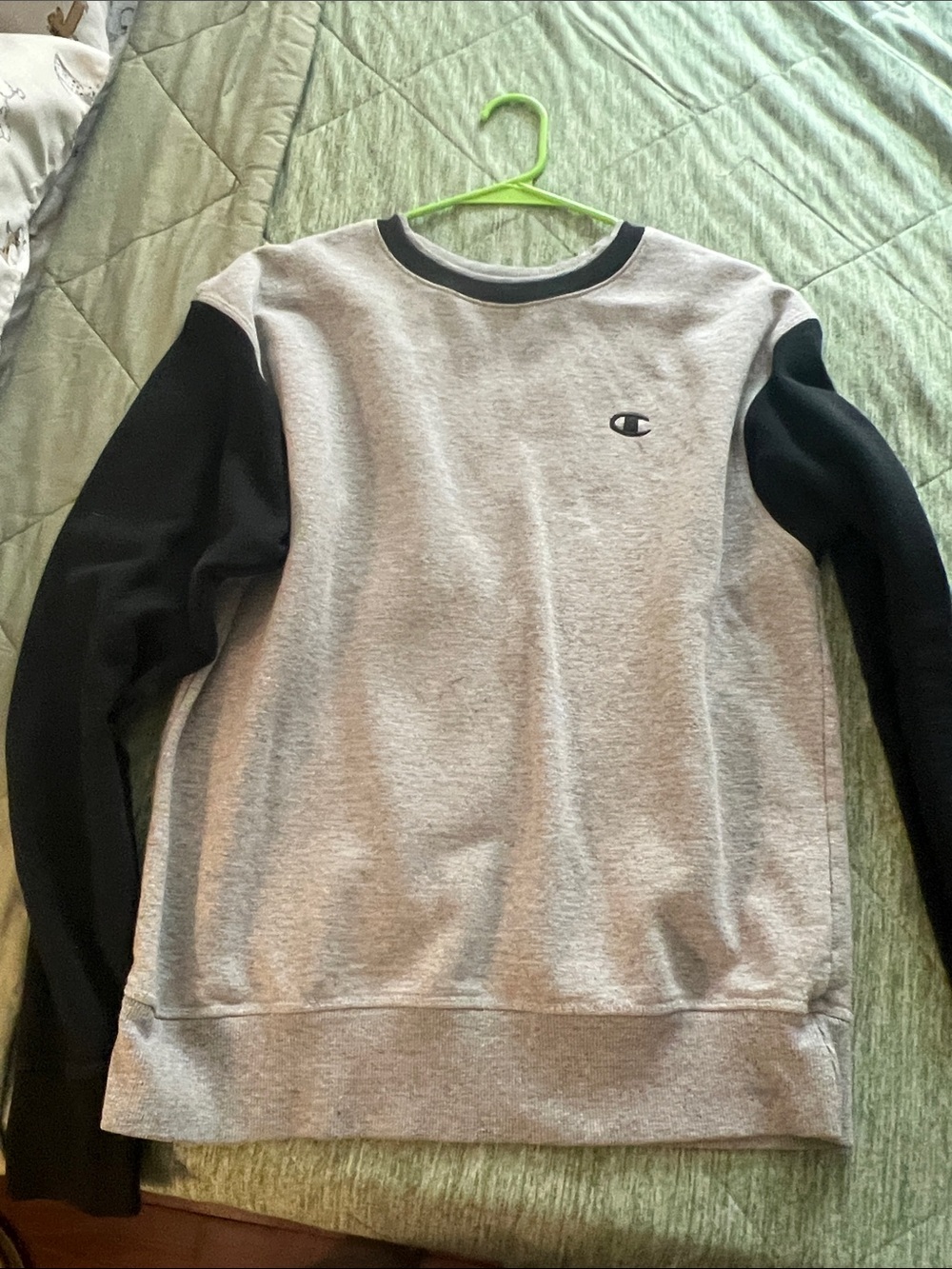 Champion Two-Tone Grey and Black Crewneck Sweatshirt